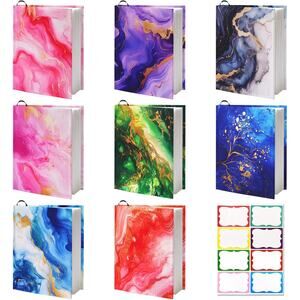 8 Pack Stretchable Book Covers Marble Fabric Sleeves Reusable 9x11 Textbook